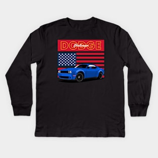 challenger rt Muscle Cars Kids Long Sleeve T-Shirt